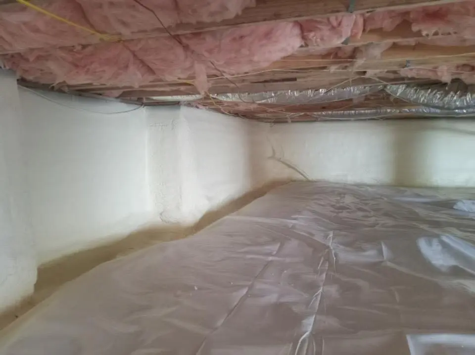 Crawl space encapsulation with closed-cell spray foam for Commercial Roof Restoration in Cape St. Claire